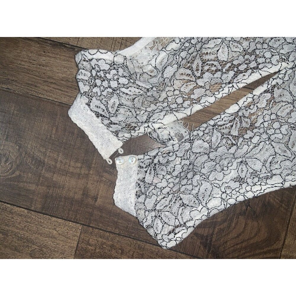 free people tell tale Tunic /dress S 122$ Nwot fall casual lace boho white black - Picture 8 of 9
